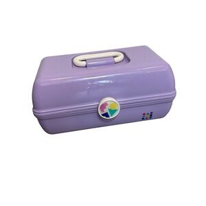 Caboodles on the Go Girl purple marble makeup up case vintage